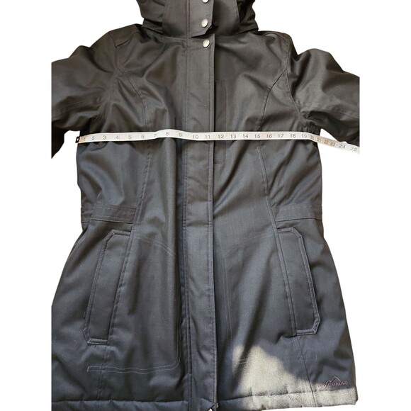 Eddie Bauer EB600 Goose Down Stadium Coat Womens Medium Black Winter Outdoors - Picture 6 of 10
